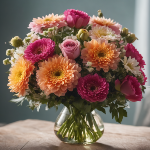 Bouquet with roses and chrysanthemum